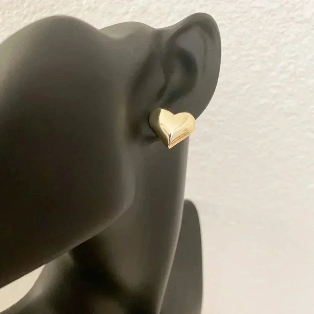 925 Sterling Silver Heart Stud Earrings Large Heart Earrings Heart Studs
